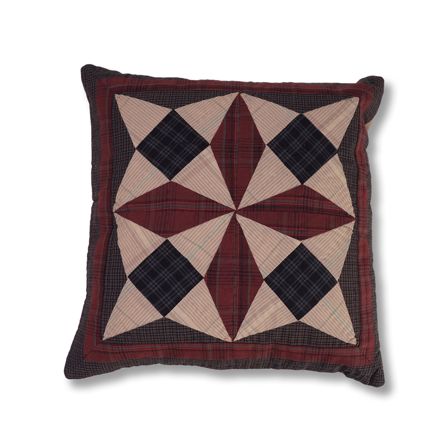 Pillow cover 16"x16" inch hand quilted cushion cover,decorative throw pillow cover country spinning wheel HOME HEART Brands(made in India)