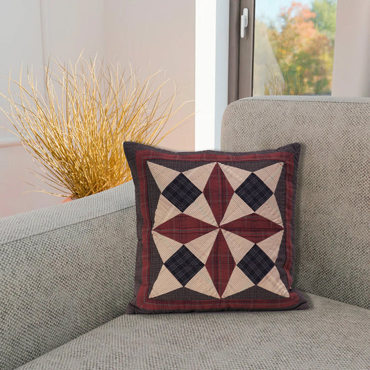 Pillow cover 16"x16" inch hand quilted cushion cover,decorative throw pillow cover country spinning wheel HOME HEART Brands(made in India)