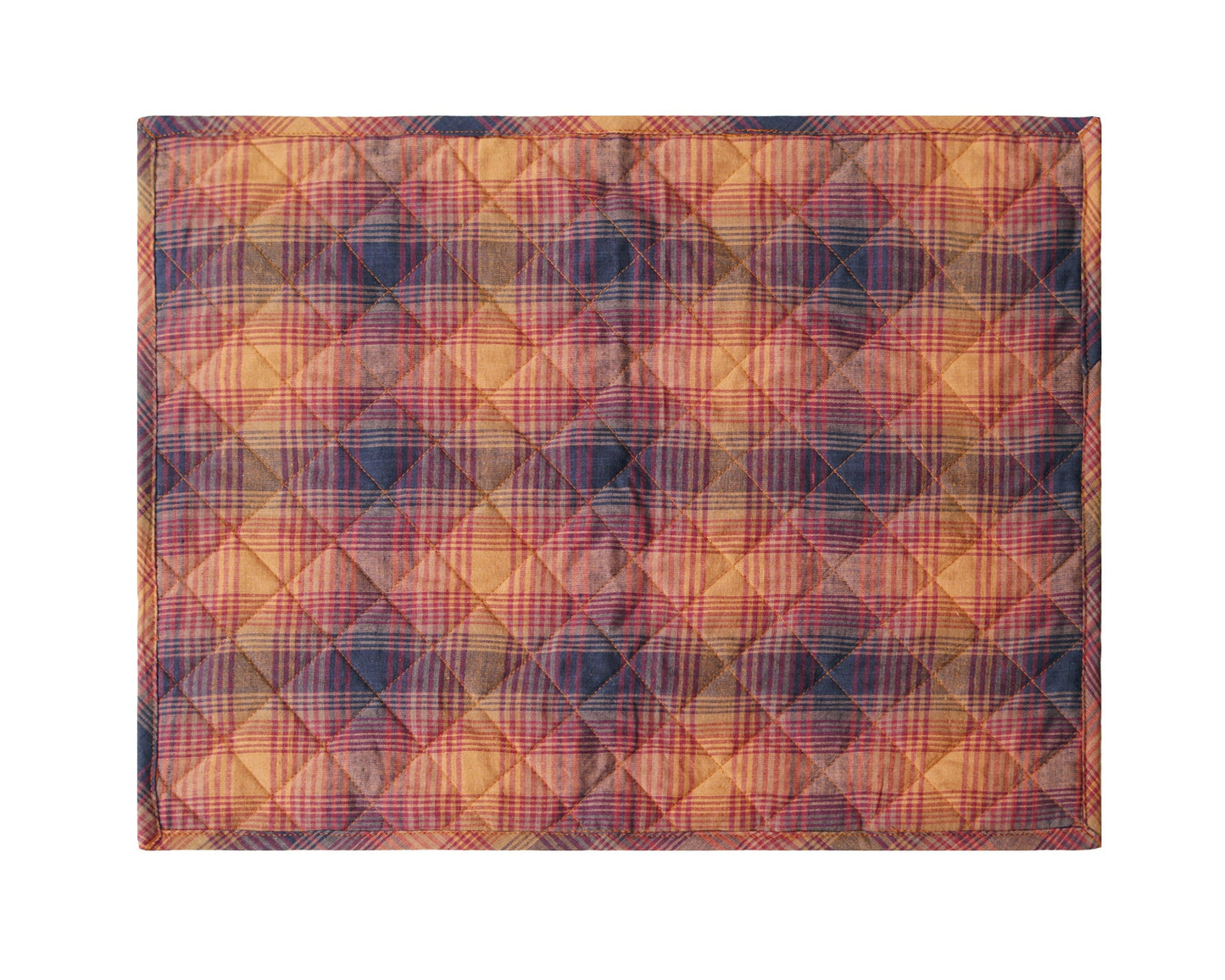 Quilted PLACEMAT Country fall colorful Plaid 14"X19" by HOME HEART Brands/Table mat(5926)