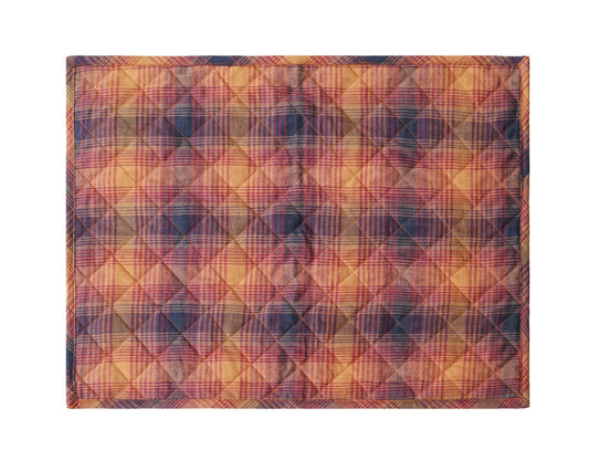 Quilted PLACEMAT Country fall colorful Plaid 14"X19" by HOME HEART Brands/Table mat(5926)
