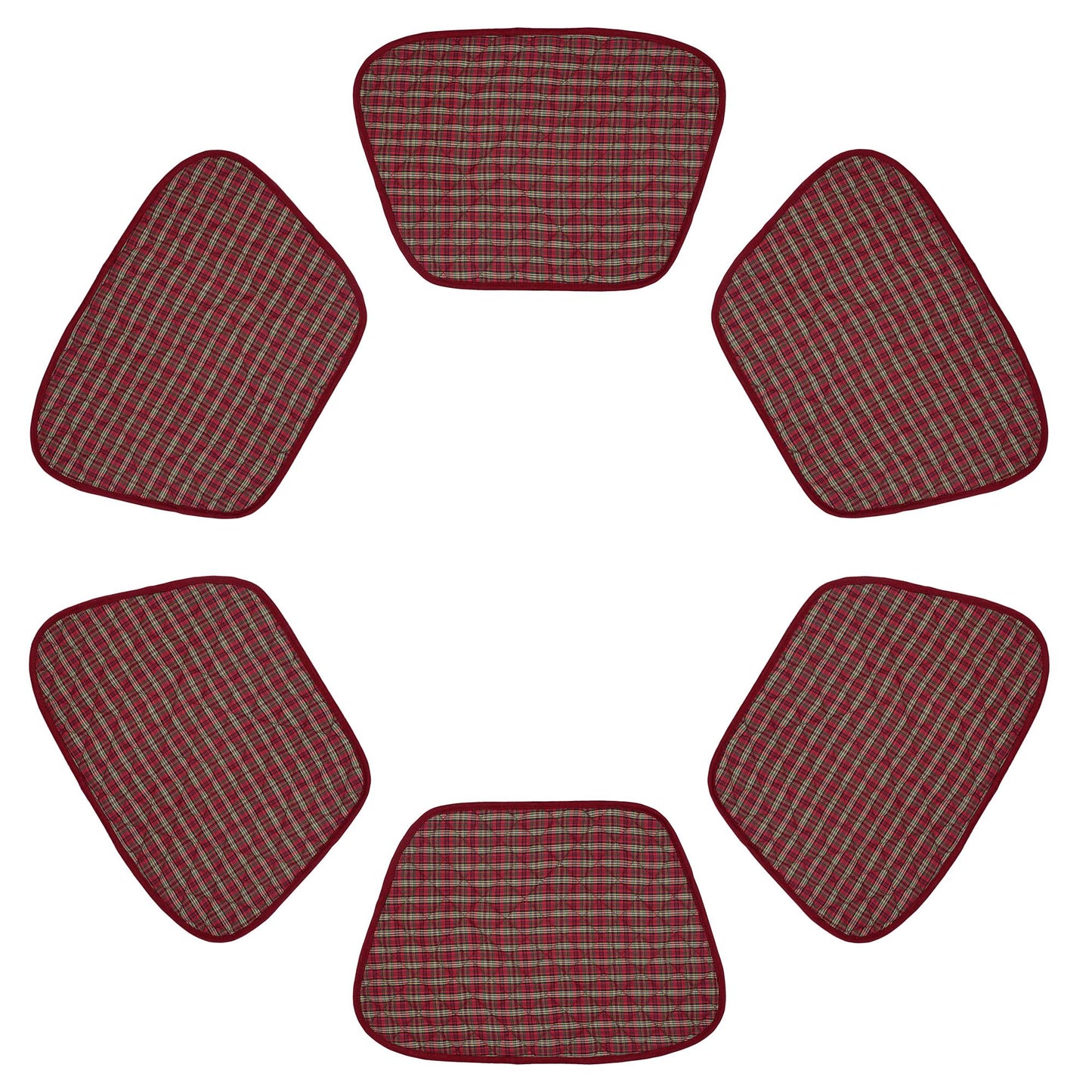 Wedge quilted placemat ,Trivet, pot holder, table mat christmas red plaid cotton reversible placemat by HOME HEART Brands(India)