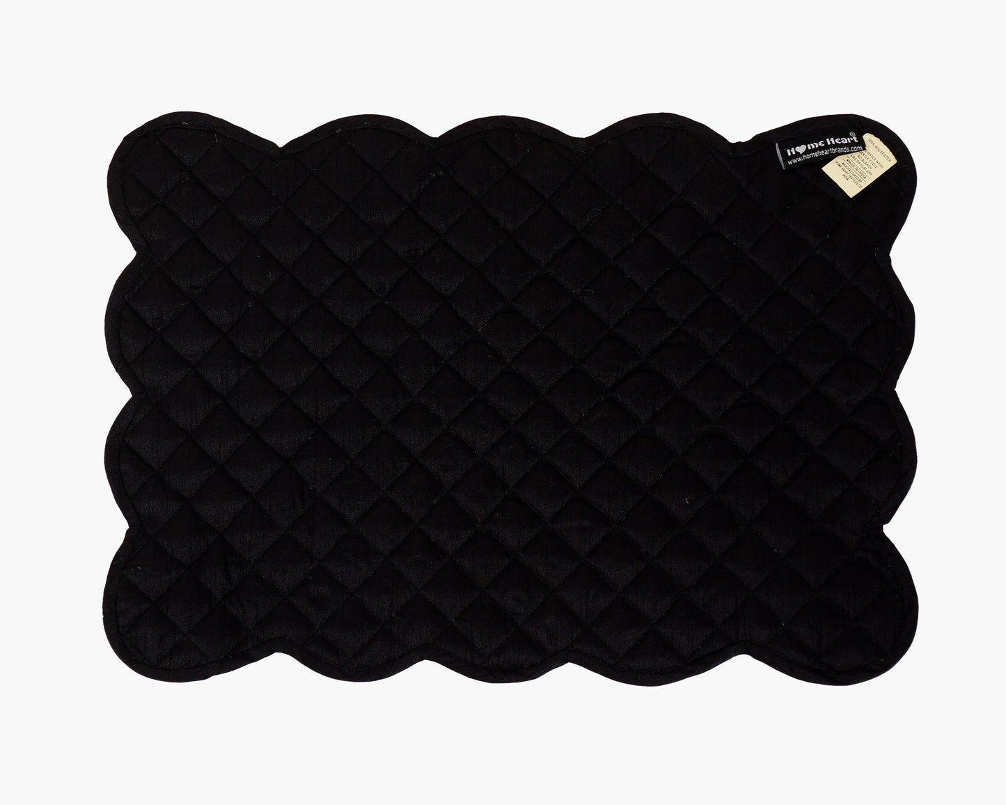 Dupioni Silk black reversible Quilted Table runner, Trivet, placemat  & Table toppers design by HOME HEART Brands
