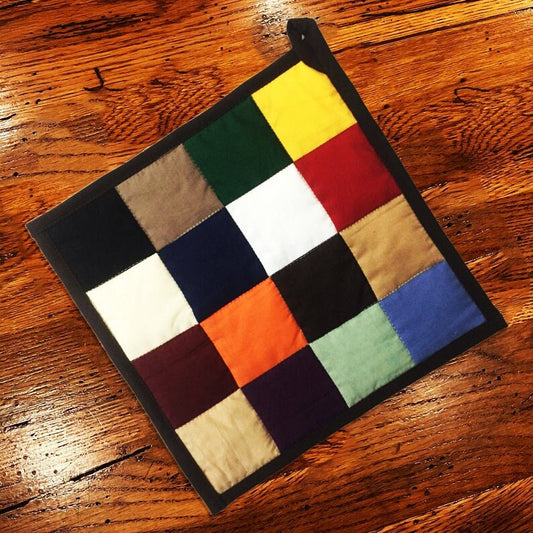 Quilted Pot Holder/Table topper/hot pads patchwork for kitchen Quilted square Mix plain 9"x9" by HOME HEART Brands( Made in India)