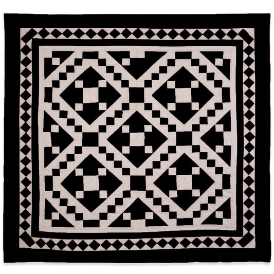 Wall hanging Hand made hand quilted quilt, Throws, Table topper Black Diamond square quilt 100% Cotton Heirloom Quality by HOME HEART Brands