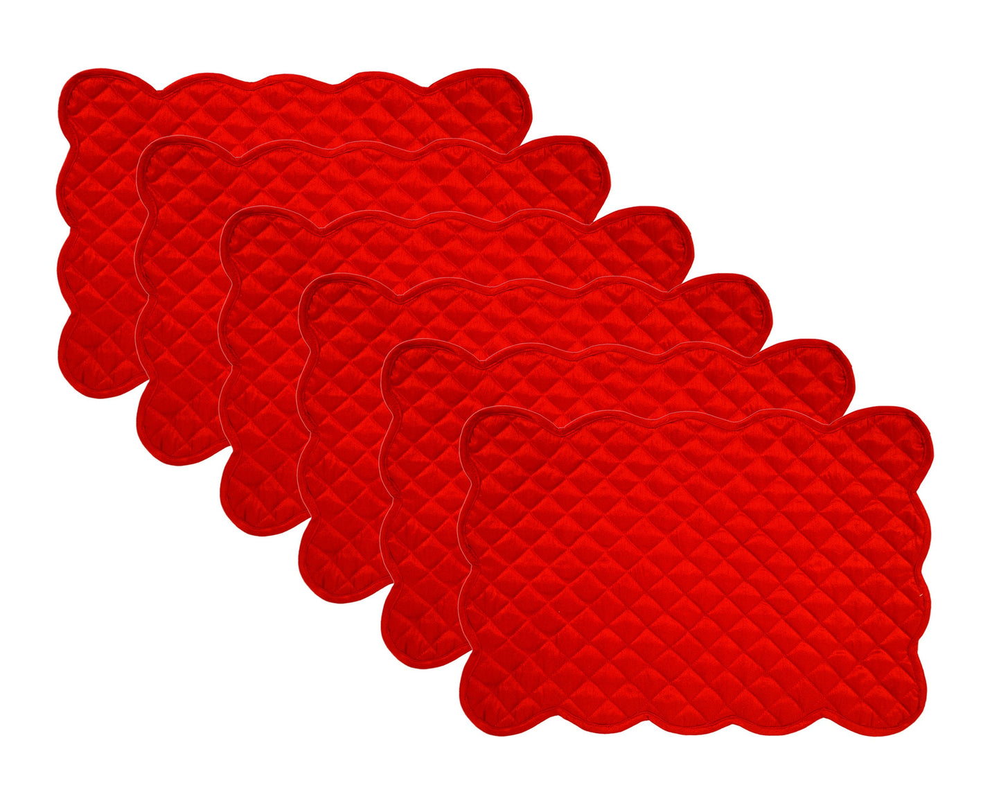 Quilted Table runner, Trivet, placemat & Table toppers duiponi Silk red reversible design by HOME HEART Brands(Made in India)
