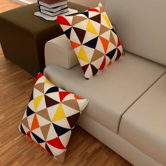 Quilted patchwork pillow cover country Kaleidoscope multi color cushion cover, decorative pillow,calico by HOME HEART Brands(made in India)