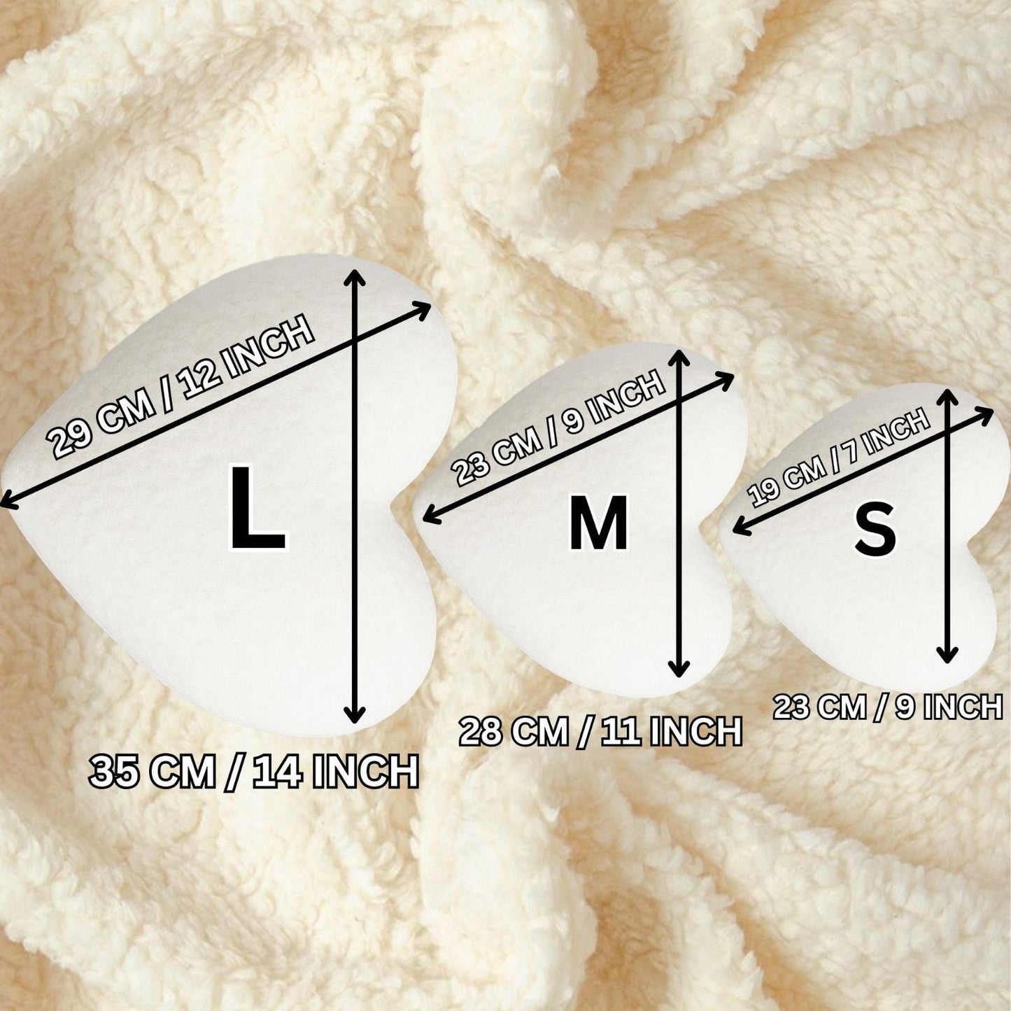 Sherpa Heart pillow soft plush, neutral heart pillow, neutral heart decor, sherpa heart shaped pillow by HOME HEART Brands (Made in India)