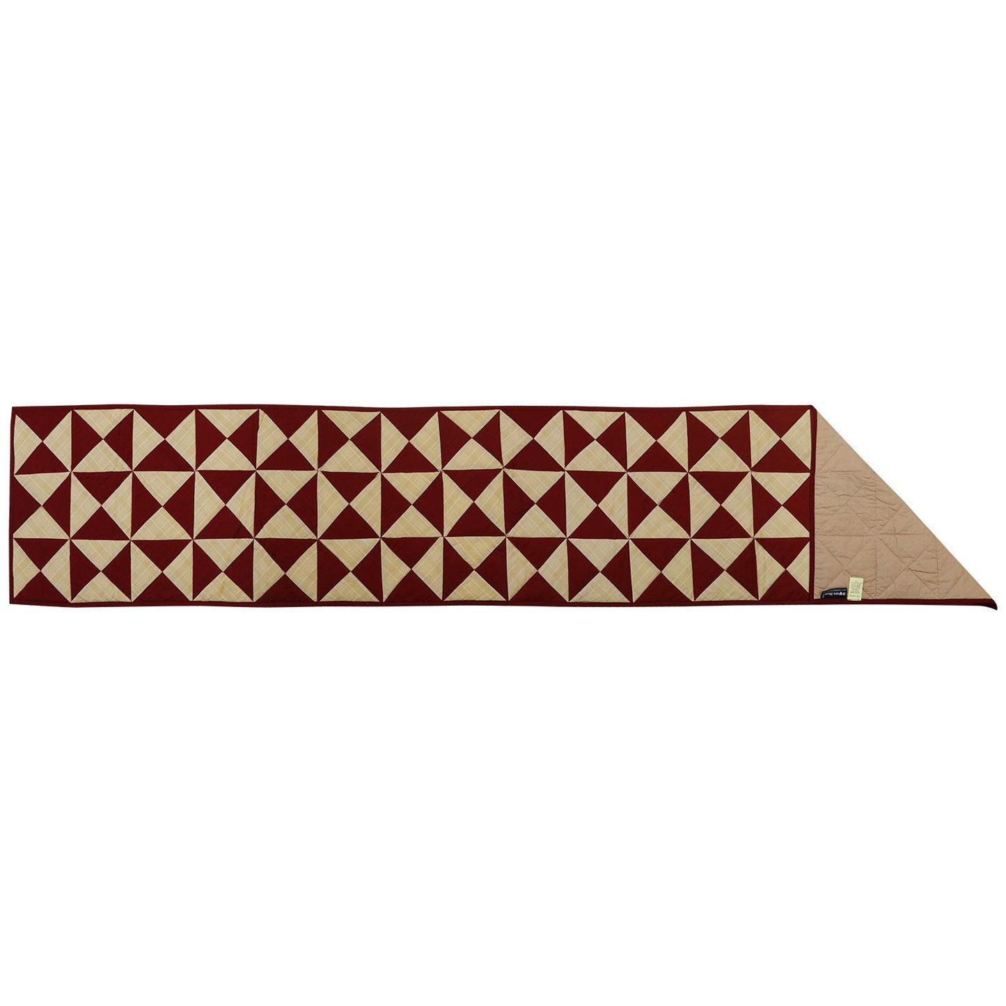 Quilted Table Runner & Toppers patchwork country Kaleidoscope Burgundy Khaki by HOME HEART Brands(Made in India)