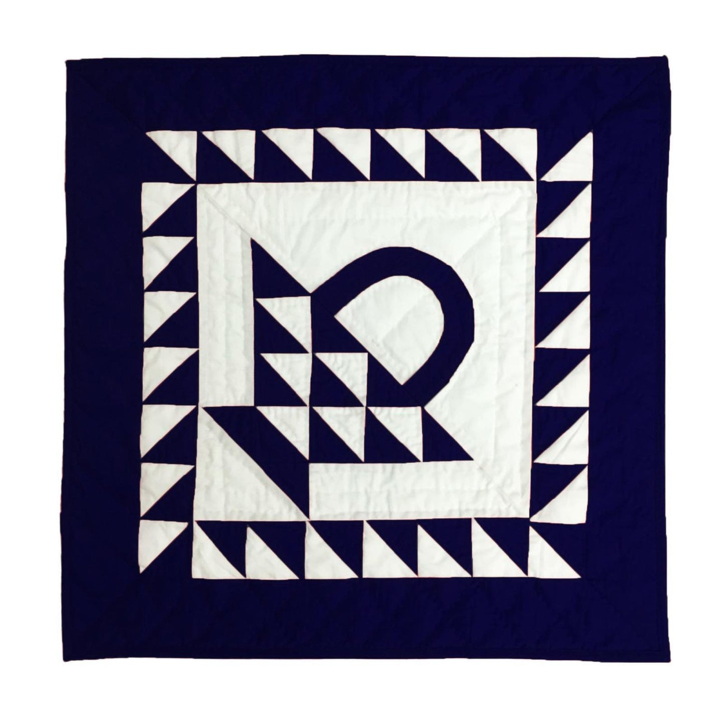 Wall hanging quilt, Small quilt, Throws, Table Toppers , Baby Quilt, calico Basket Navy blue /Off White Cotton fabric by HOME HEART Brands
