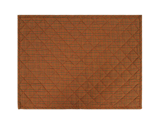 Quilted PLACEMAT Country Cabin brown Plaid 14"X19" by HOME HEART Brands/Table mat(5924)