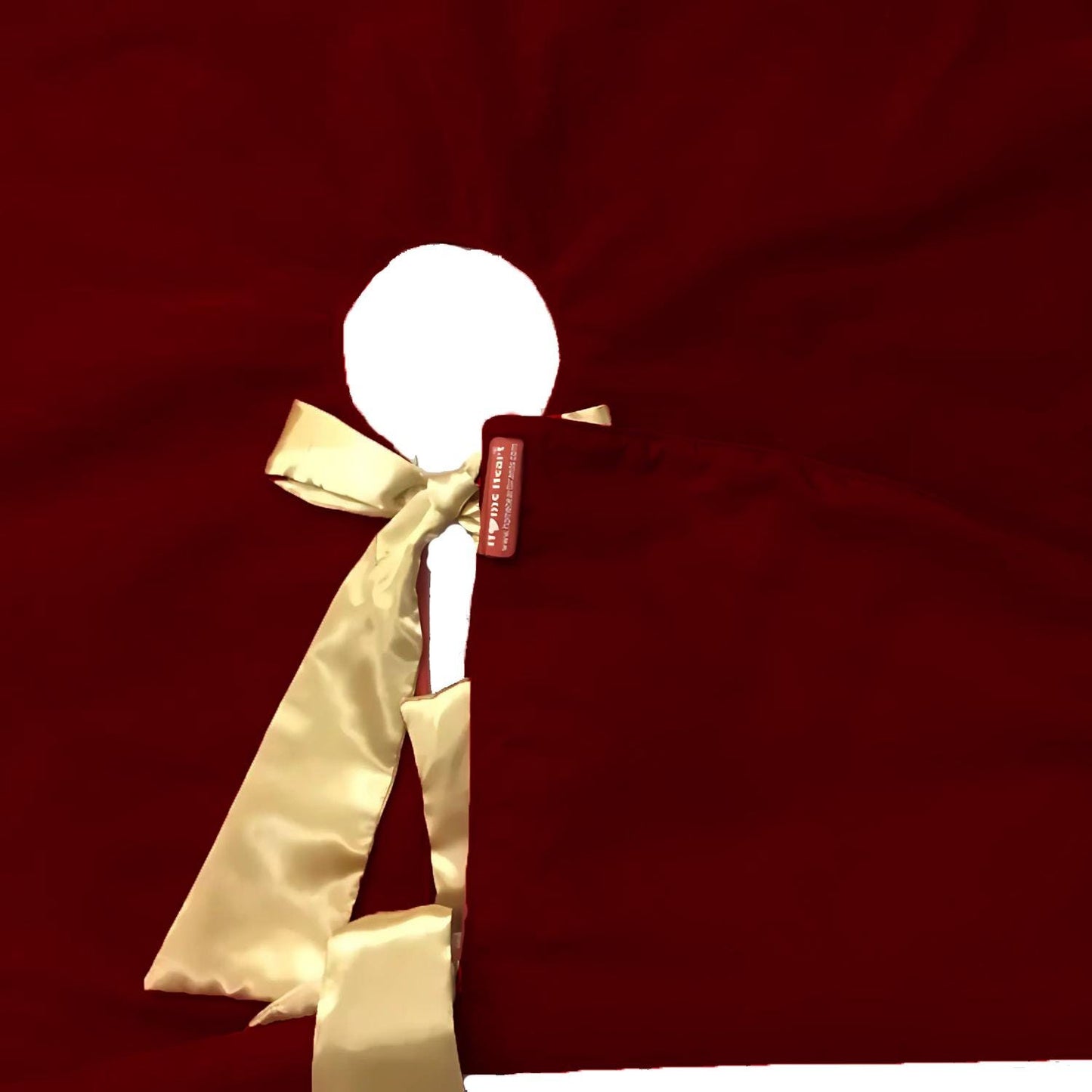 Christmas tree skirt hand crafted Luxurious maroon velvet & satin bow double Layer Heirloom Quality by HOME HEART Brands(Made in India)