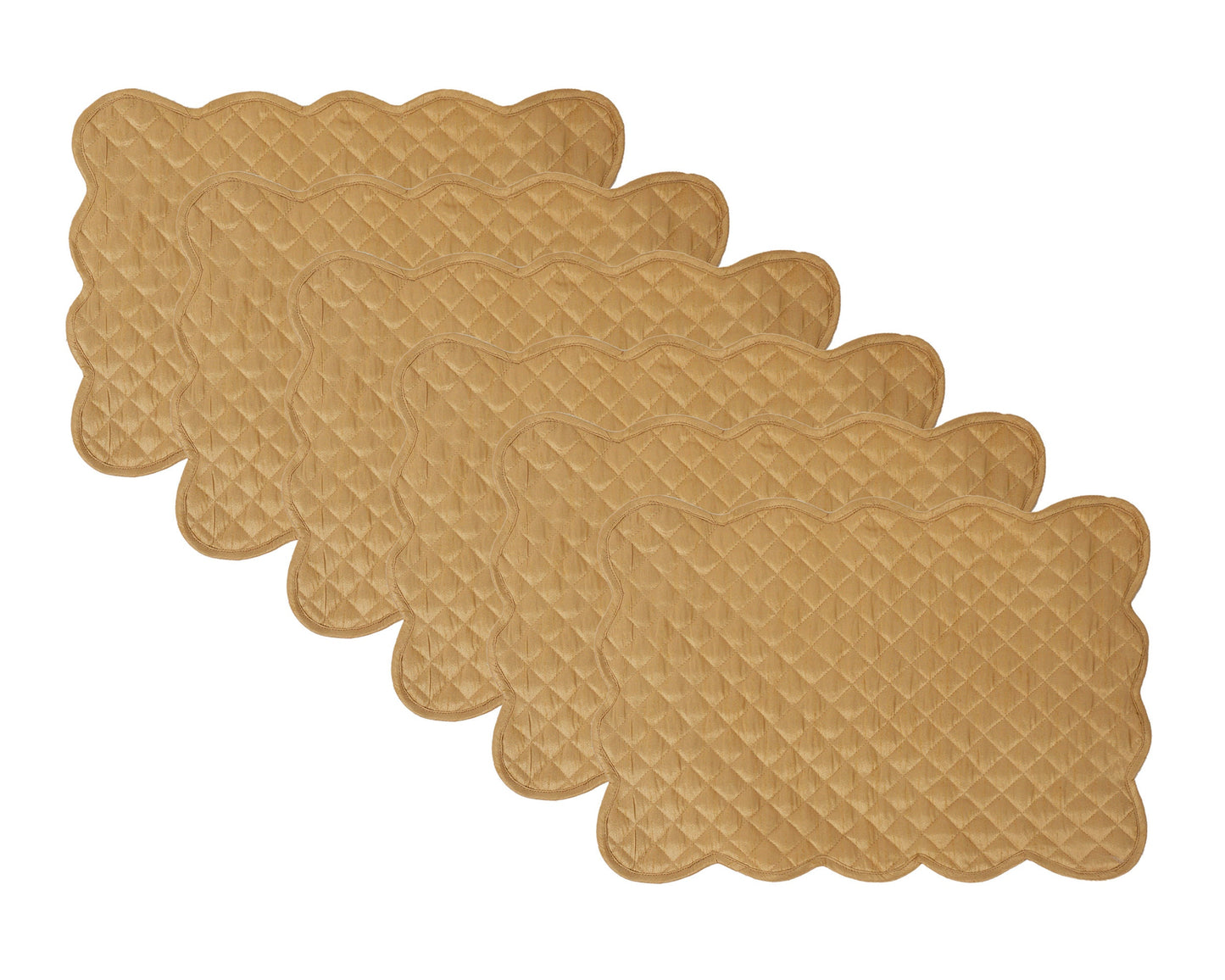 Quilted Table runner, Trivet, placemat  & Table toppers  duiponi Silk beige reversible design by HOME HEART Brands(Made in India)