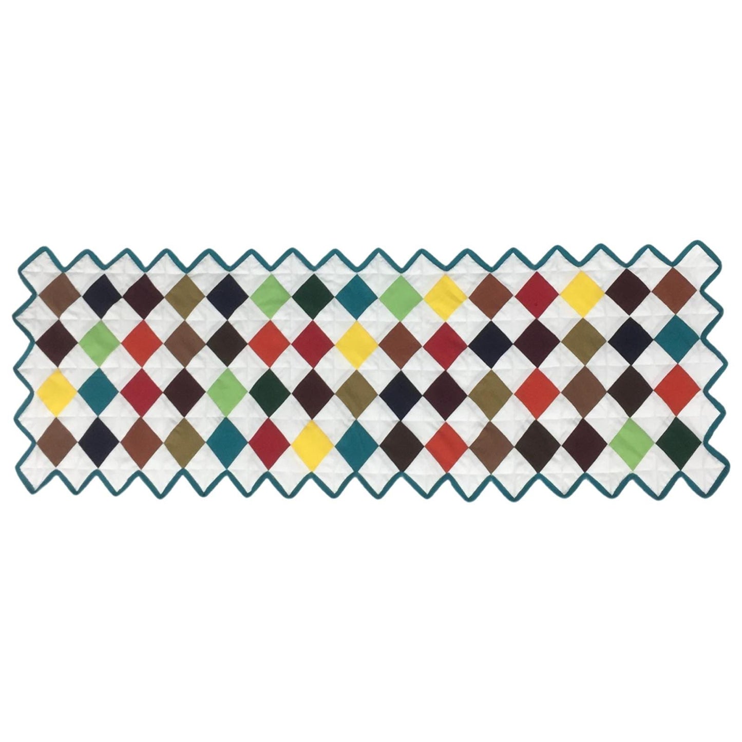 Hello spring solid color quilted table runner, throw patchwork Table Topper Calico Country cotton fabric by HOME HEART Brands(made in INDIA)