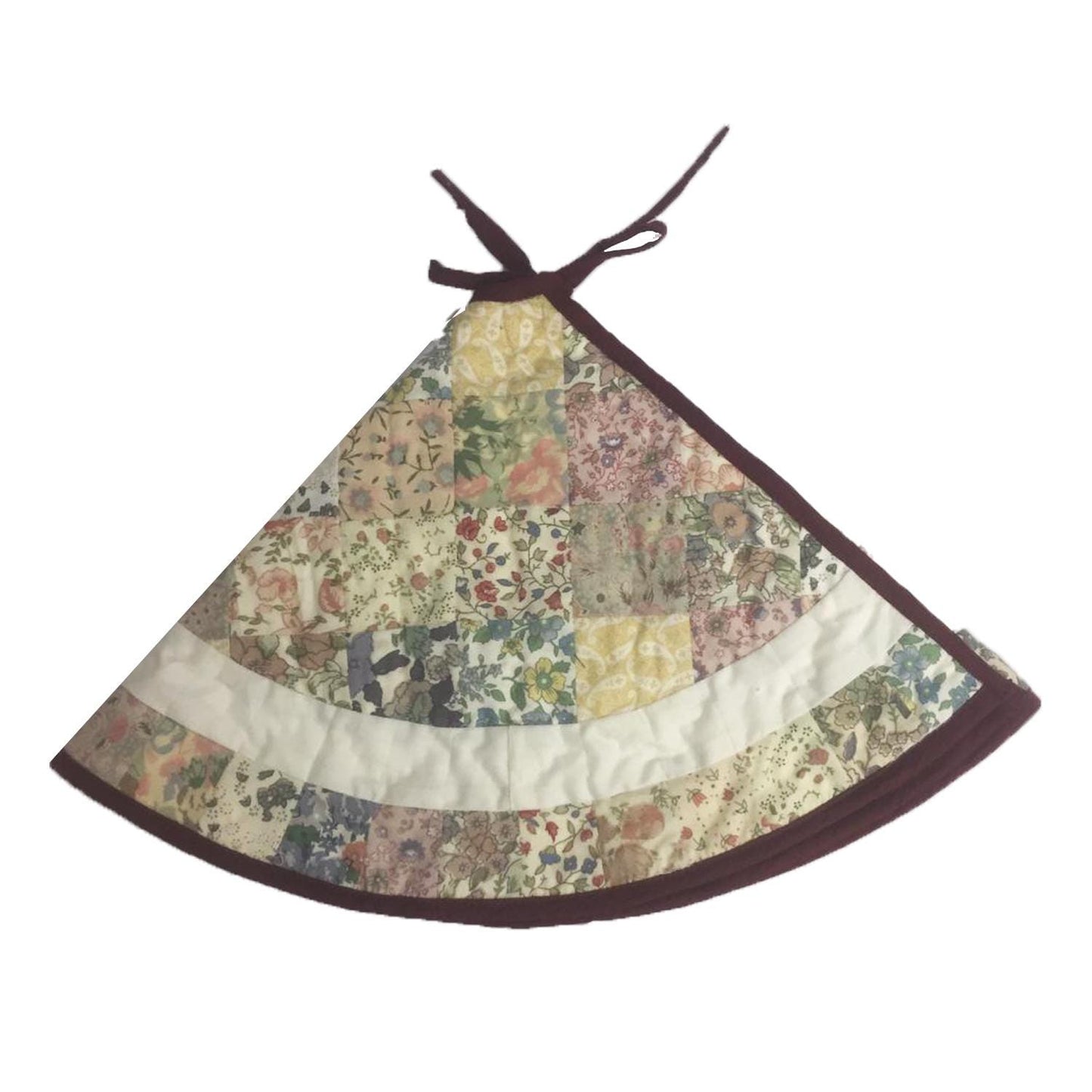 Christmas tree skirt Hand made hand quilted patchwork Country floral style Thick Double Layer Christmas tree skirt by HOME HEART Brands