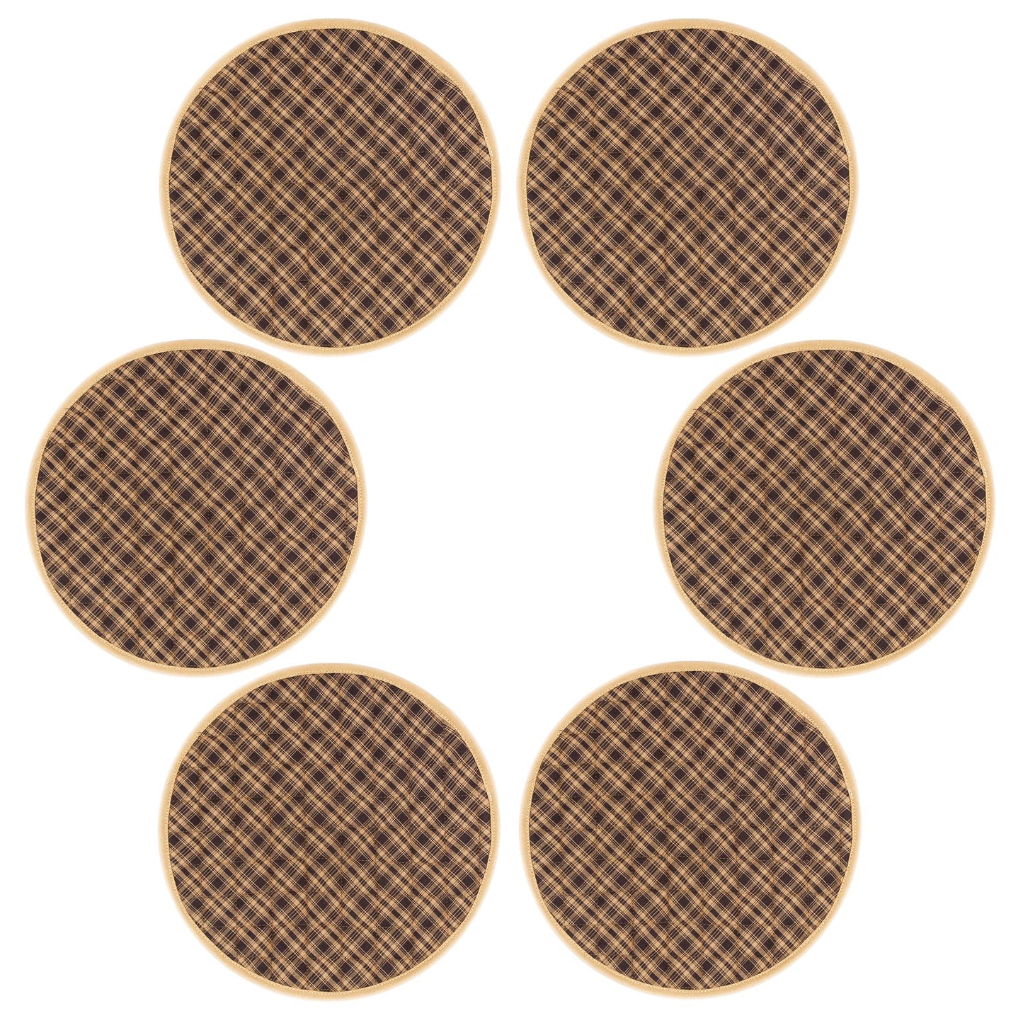 Wedge quilted placemat ,Trivet, pot holder, table mat Farm house Buffalo plaid cotton black & tan reversible mat by HOME HEART Brands(India)