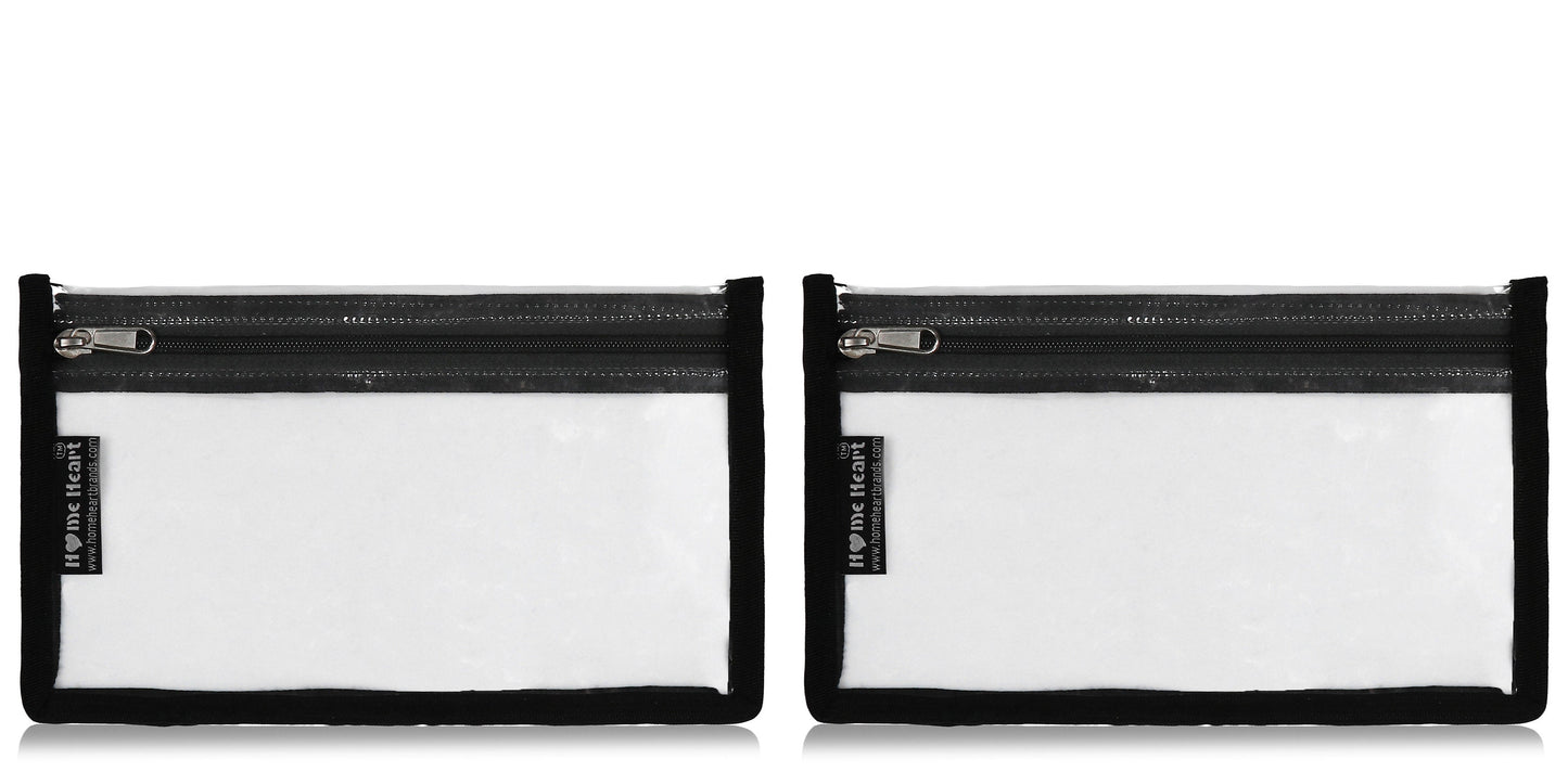 HOME HEART Brands multi-Purpose Water Resistant Clear Pvc Organizer Bag Pouch with YKK #5 Zipper Closure Small Size 6"x10"(Made in India)