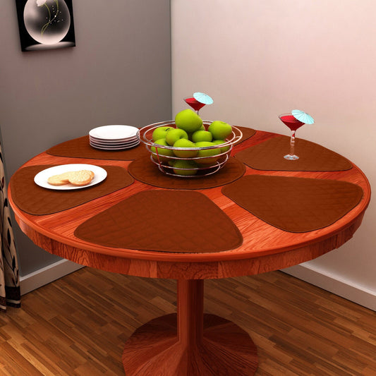 Wedge quilted placemat ,Trivet, pot holder, table mat Burnt orange duck cotton reversible by HOME HEART Brands( Made in India)