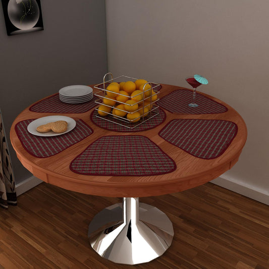 Wedge quilted placemat ,Trivet, pot holder, table mat christmas red plaid cotton reversible placemat by HOME HEART Brands(India)