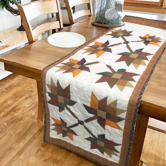 Table runner hand quilted, patchwork, Table Toppers Calico Country Autumn Leaf Patchwork Table runner by HOME HEART Brands(made in INDIA)