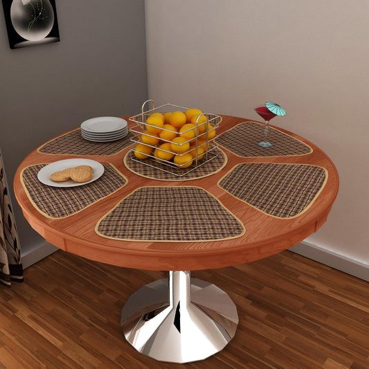 Wedge quilted placemat ,Trivet, pot holder, table mat Farm house Buffalo plaid cotton black & tan reversible mat by HOME HEART Brands(India)