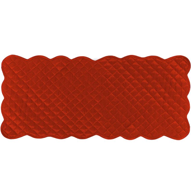 Dupioni silk Autumn leaf fall color quilted Table Runner & Toppers scallop border reversible by Home Heart Brands(made in INDIA)