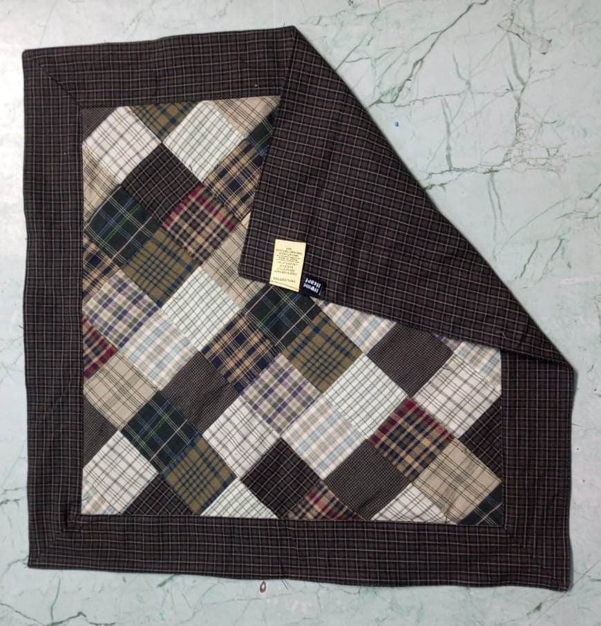 Table napkins all over patchwork double layered country Farm Mix plaid 18"X18" by HOME HEART Brands(Made in India)