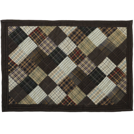 Quilted placemats/Table mat patchwork country Farm Mix plaid 14"X19"  by HOME HEART Brands(Made in India)