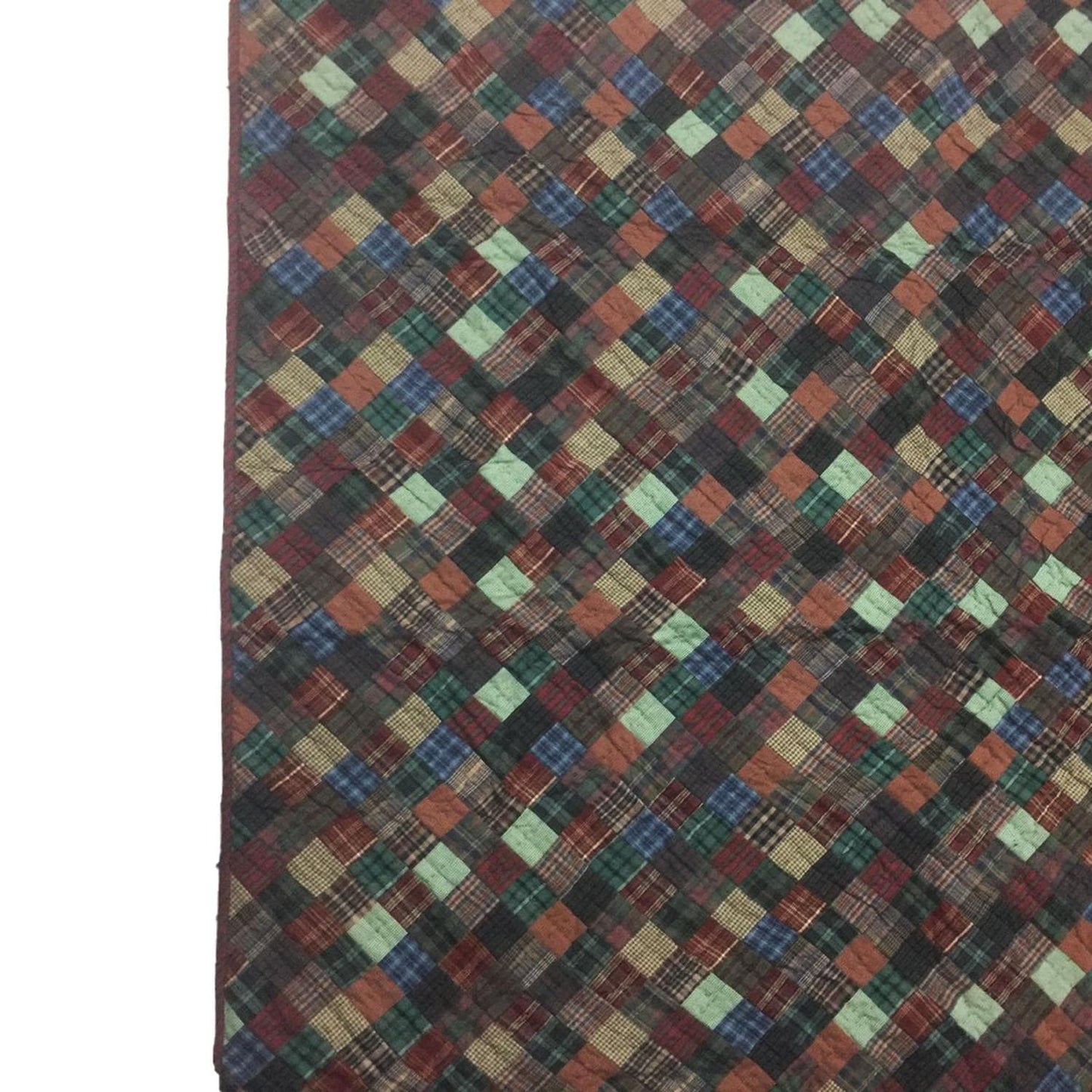 Wall hanging Hand made hand quilted quilt, Throws, Table topper Quilt dazzling square plaid 100% Cotton Quality by HOME HEART Brands