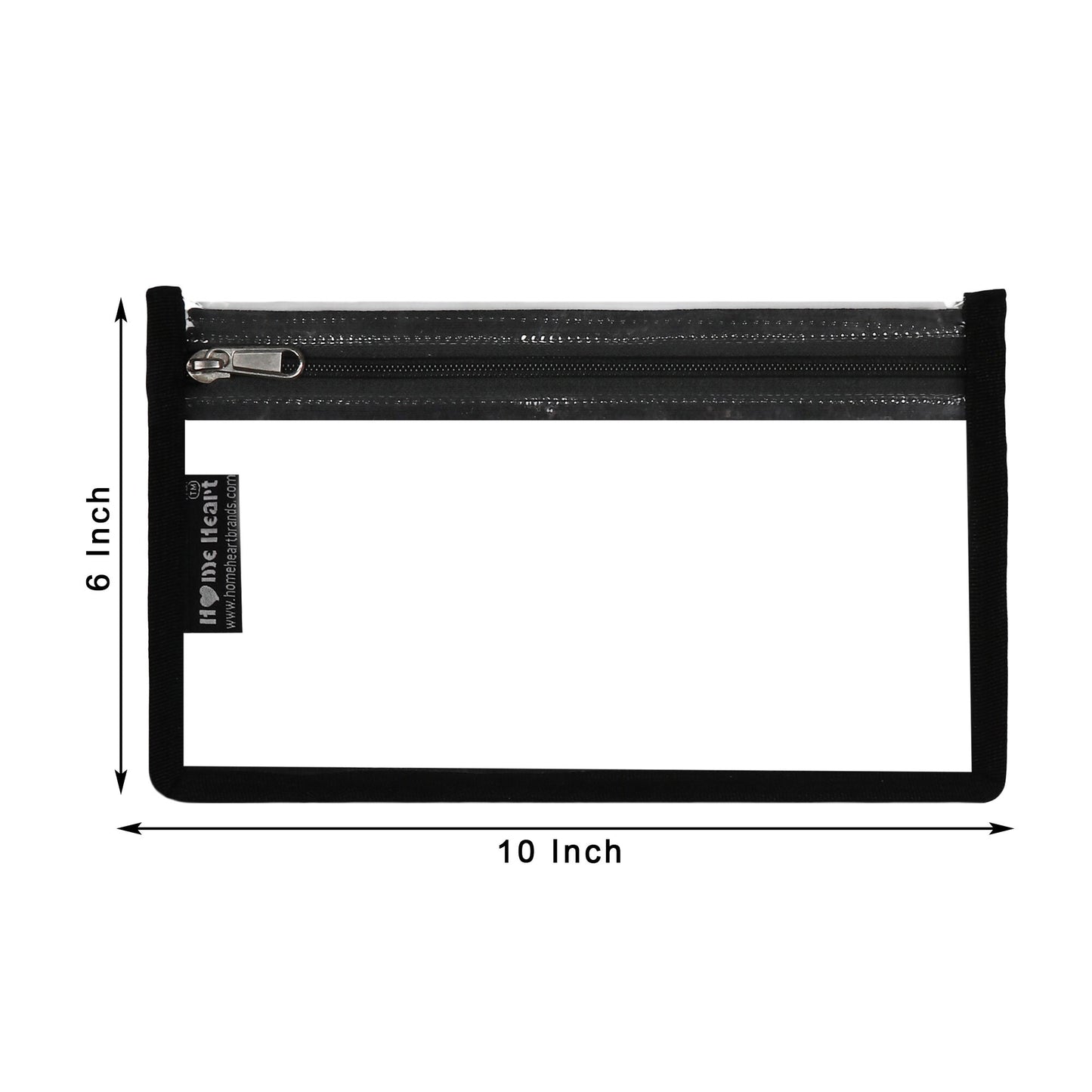 HOME HEART Brands multi-Purpose Water Resistant Clear Pvc Organizer Bag Pouch with YKK #5 Zipper Closure Small Size 6"x10"(Made in India)