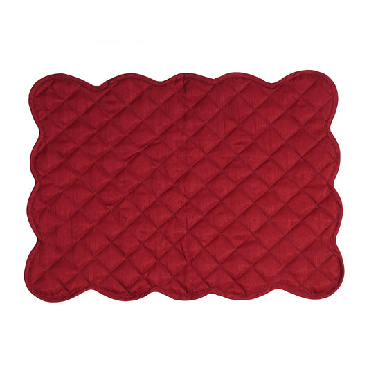 Dupioni Silk Burgundy reversible Quilted Table runner, Trivet, placemat  & Table toppers design by HOME HEART Brands