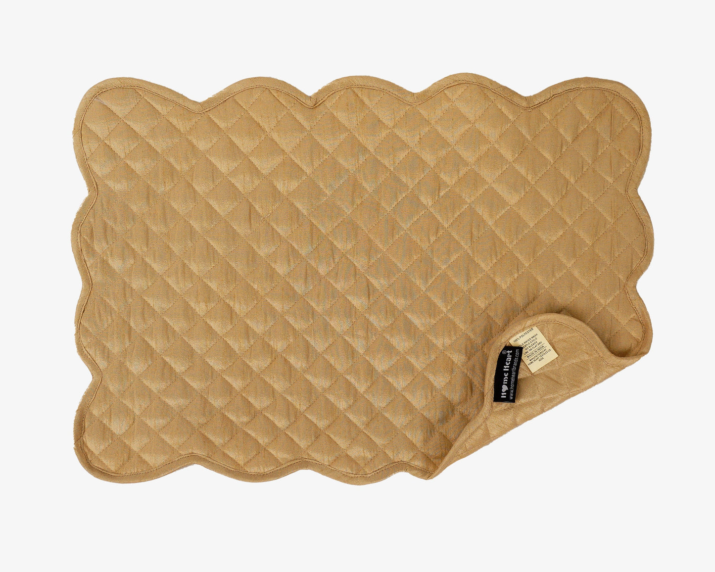 Quilted Table runner, Trivet, placemat  & Table toppers  duiponi Silk beige reversible design by HOME HEART Brands(Made in India)