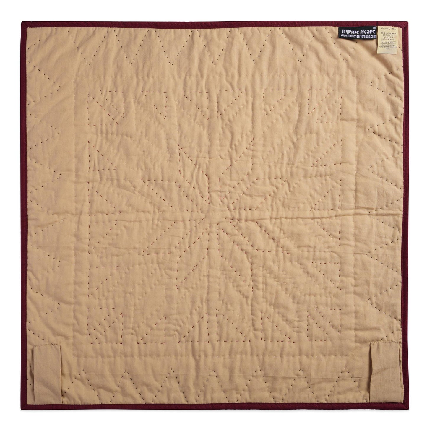 Hand made Hand quilted Throw Quilt, Table Topper 20"x20" Broken star blue plaid quilt by Home Heart brands (Made in India)