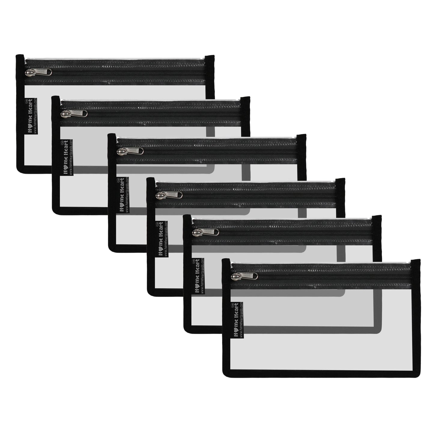 HOME HEART Brands multi-Purpose Water Resistant Clear Pvc Organizer Bag Pouch with YKK #5 Zipper Closure Small Size 6"x10"(Made in India)