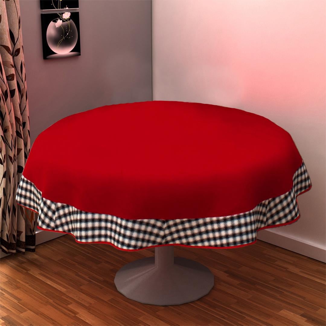 Table Cloth Red Cotton 10oz(310 gsm) duck Canvas Fabric Dining Tablecover for Decoration Machine Washable Made in India by Home Heart Brands