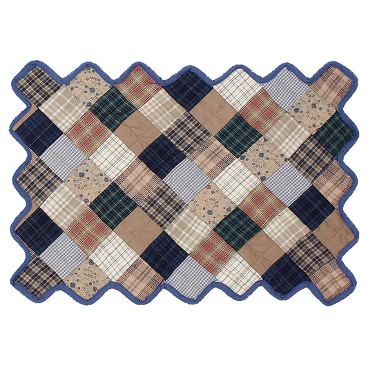 Quilted placemat table mat Patchwork 14"X19" Country Fashion summer mix  by HOME HEART Brands (made in INDIA)