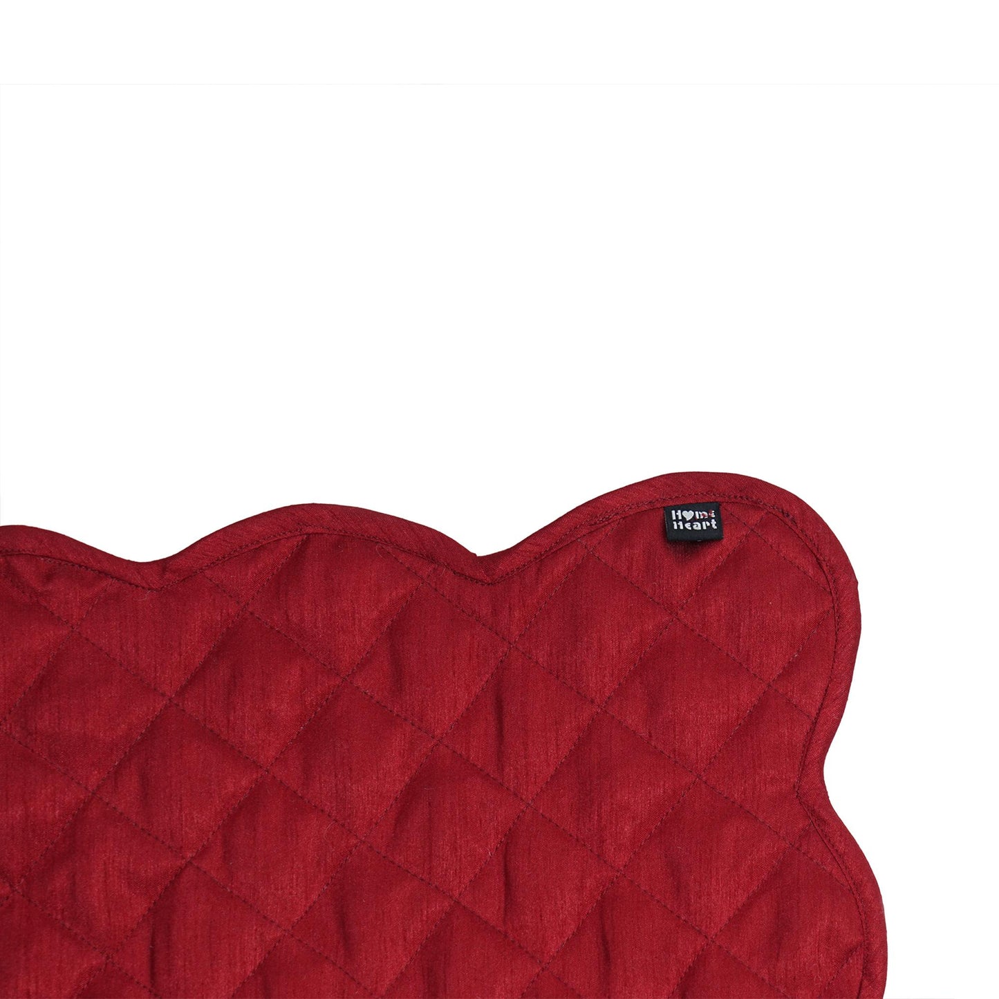 Dupioni Silk Burgundy reversible Quilted Table runner, Trivet, placemat & Table toppers design by HOME HEART Brands