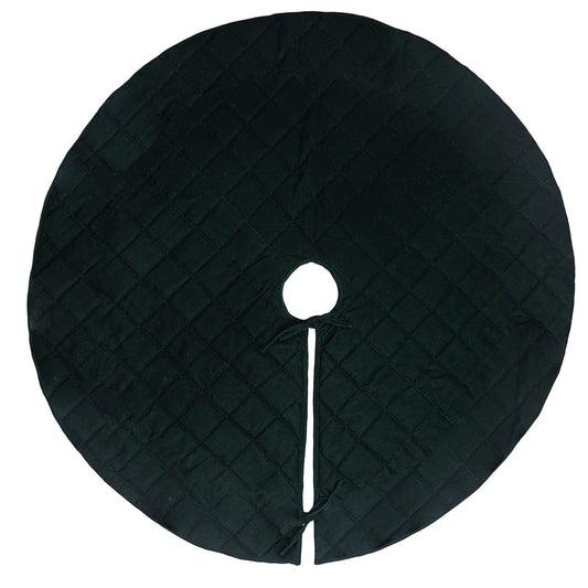 Christmas tree skirt dark bottle green micro Velvet Quilted Thick Double Layer by HOME HEART Brands