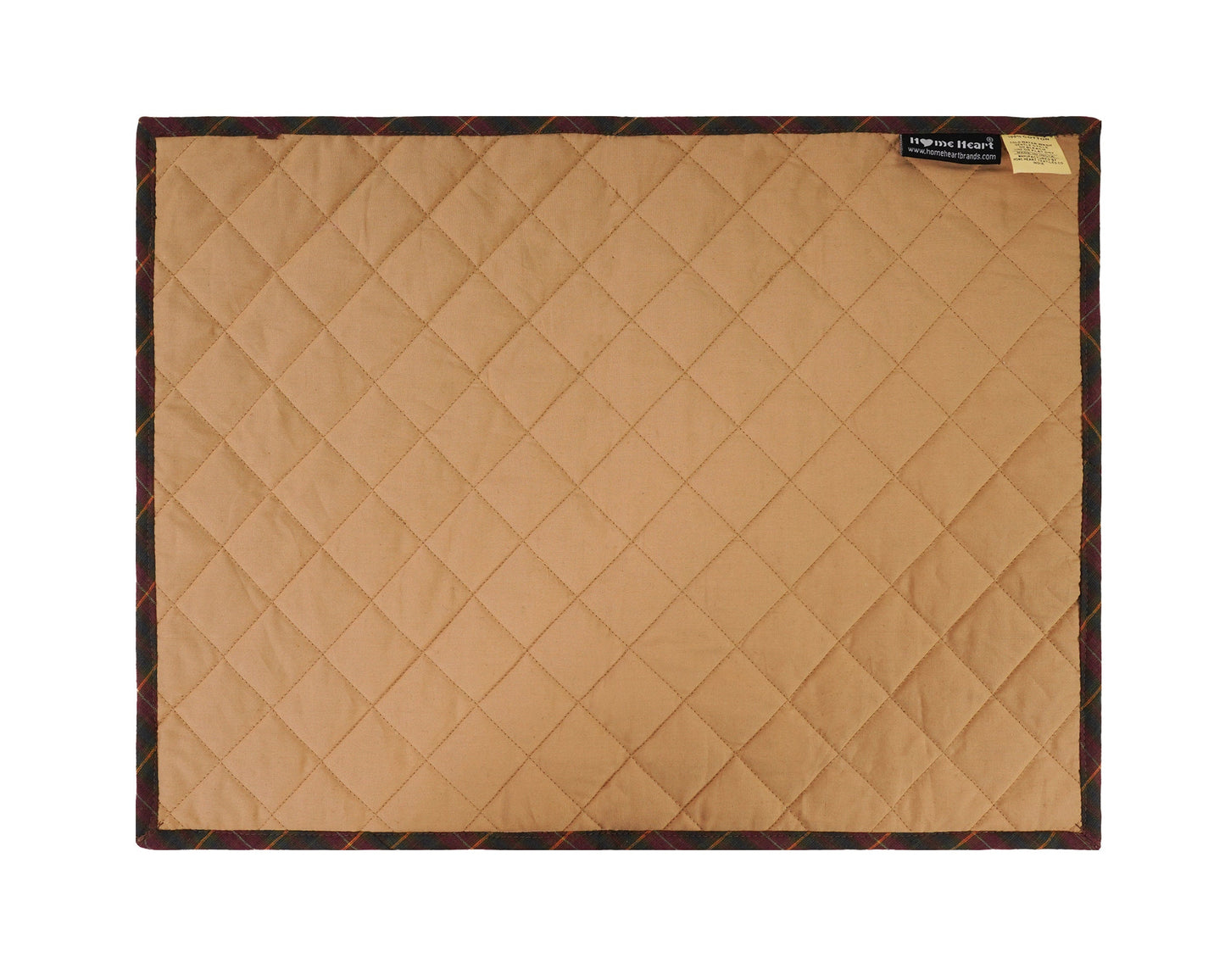 Quilted PLACEMAT Burgundy Green Country Plaid 14"X19" by HOME HEART Brands/Tablemat