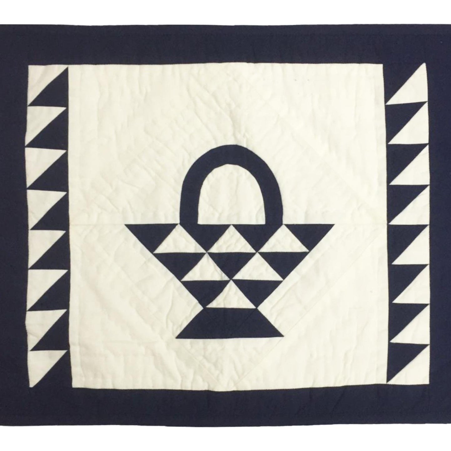 Hand made hand quilted crafted placemats, tablemats, table topper,  patchwork Calico Basket 14"X19" by HOME HEART Brands (Made in India)