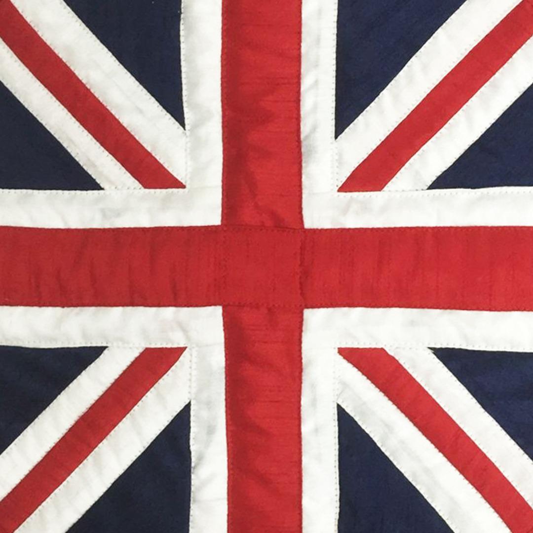 Dupioni Silk Union Jack Britain flag reversible round quilted Table runner, Trivet, placemat  & topper by HOME HEART Brands (Made in India)
