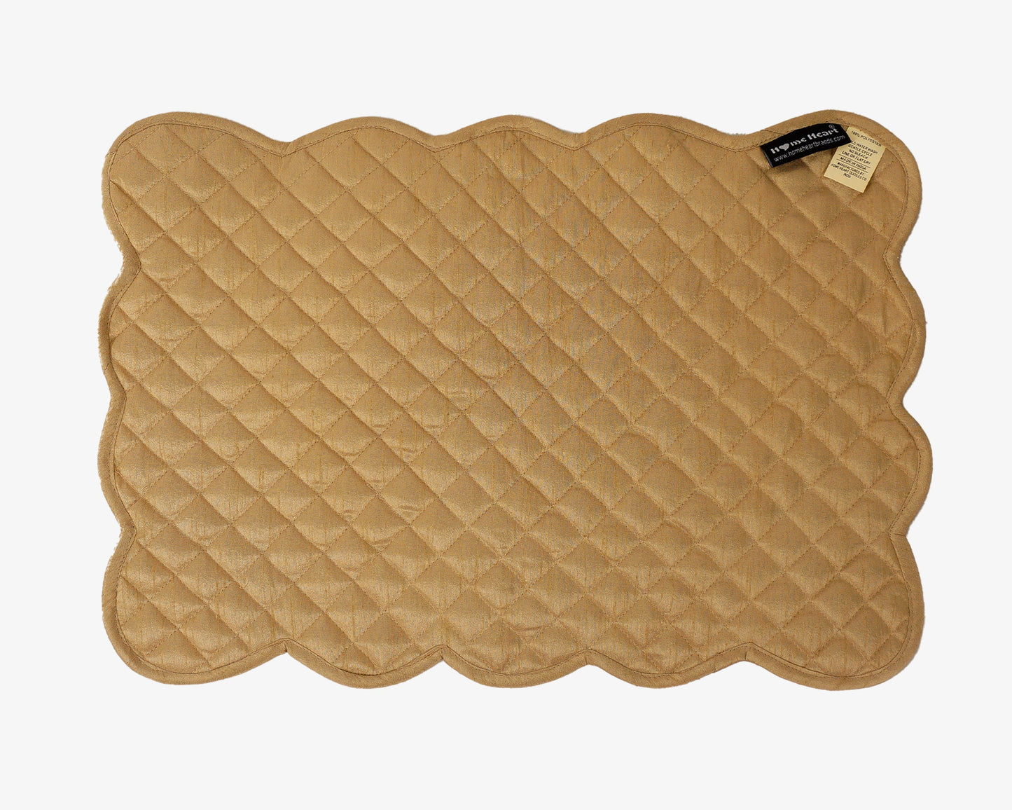 Quilted Table runner, Trivet, placemat  & Table toppers  duiponi Silk beige reversible design by HOME HEART Brands(Made in India)