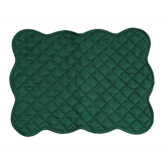 Dupioni Silk Green reversible Quilted Table runner, Trivet, placemat  & Table toppers design by HOME HEART Brands