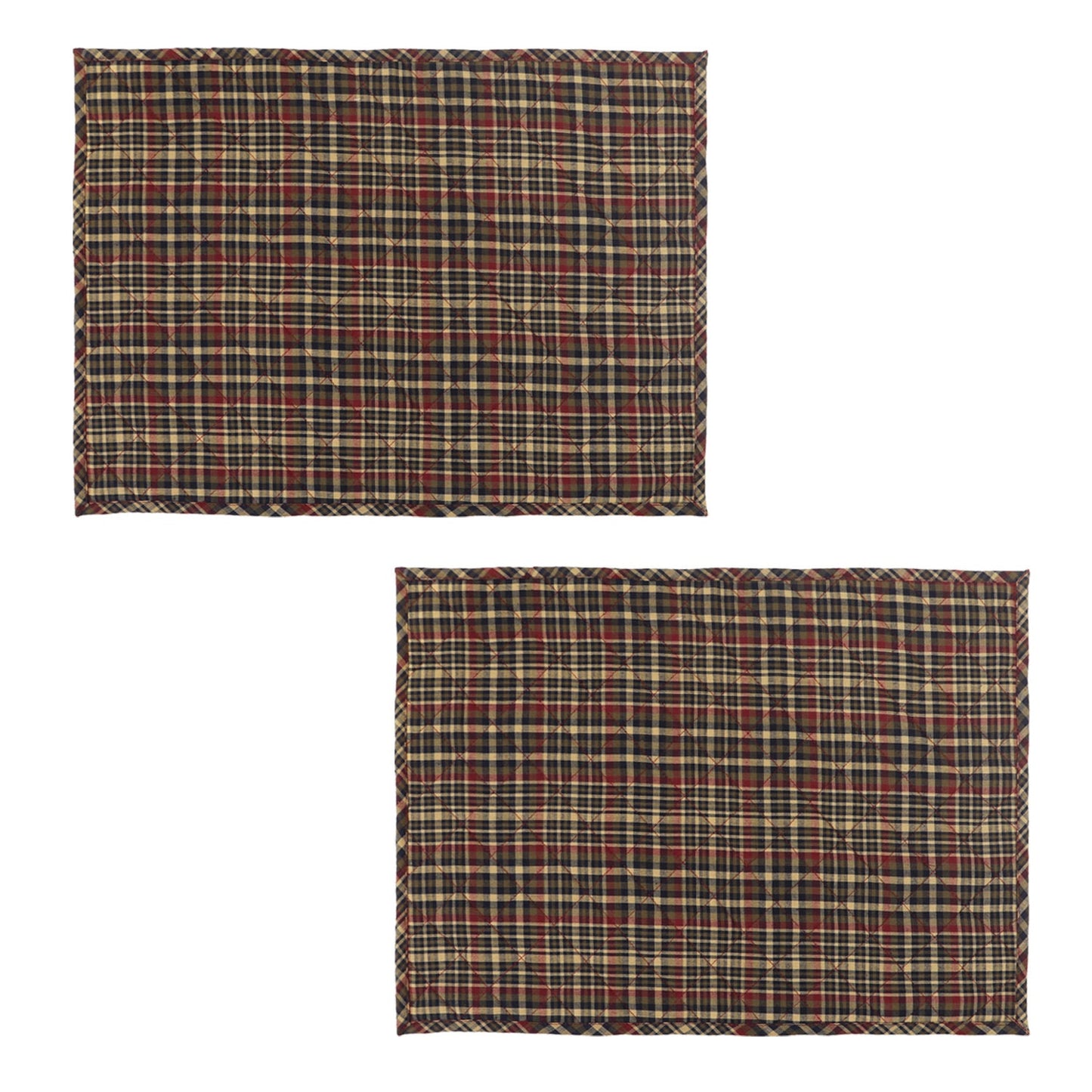 Quilted PLACEMAT multi Country Plaid Country Plaid 14"X19" by HOME HEART Brands/Tablemat