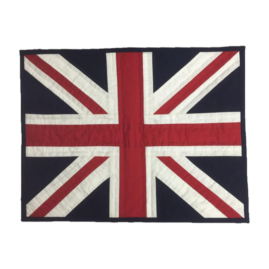 Hand quilted hand made placemats tablemats patchwork Union jack British flag UNION placemat  14"X19" by HOME HEART Brands (Made in India)
