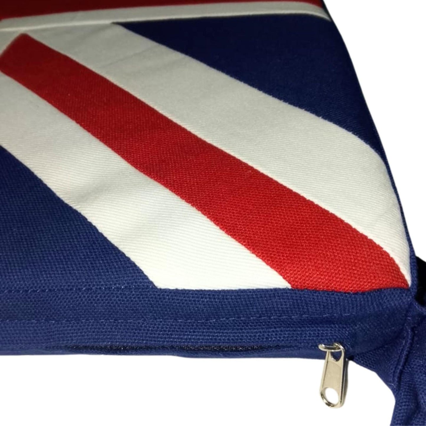 Chair Pad Union Jack Flag Premium tapestry duck cotton fabric 2 inch thick seat pad with ties any Size by Home Heart Brands(Made in India)