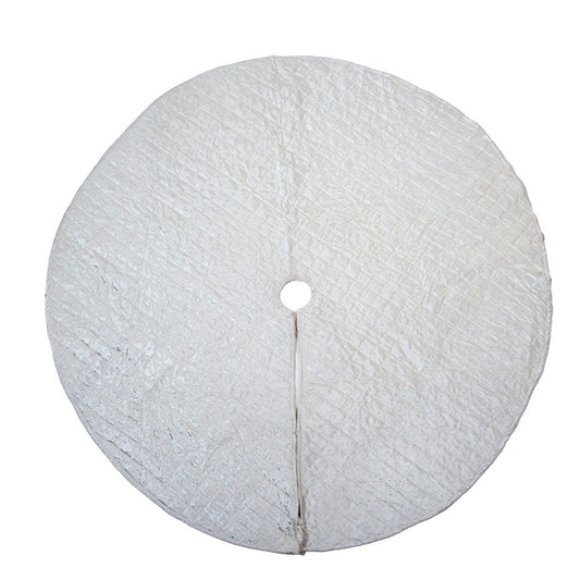 Christmas tree skirt classic micro ivory Velvet Quilted Thick Double Layer by HOME HEART Brands