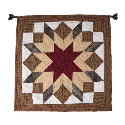 Hand made Hand quilted Throw Quilt, Table Topper 20"x20" Broken star quilt by Home Heart brands (Made in India)
