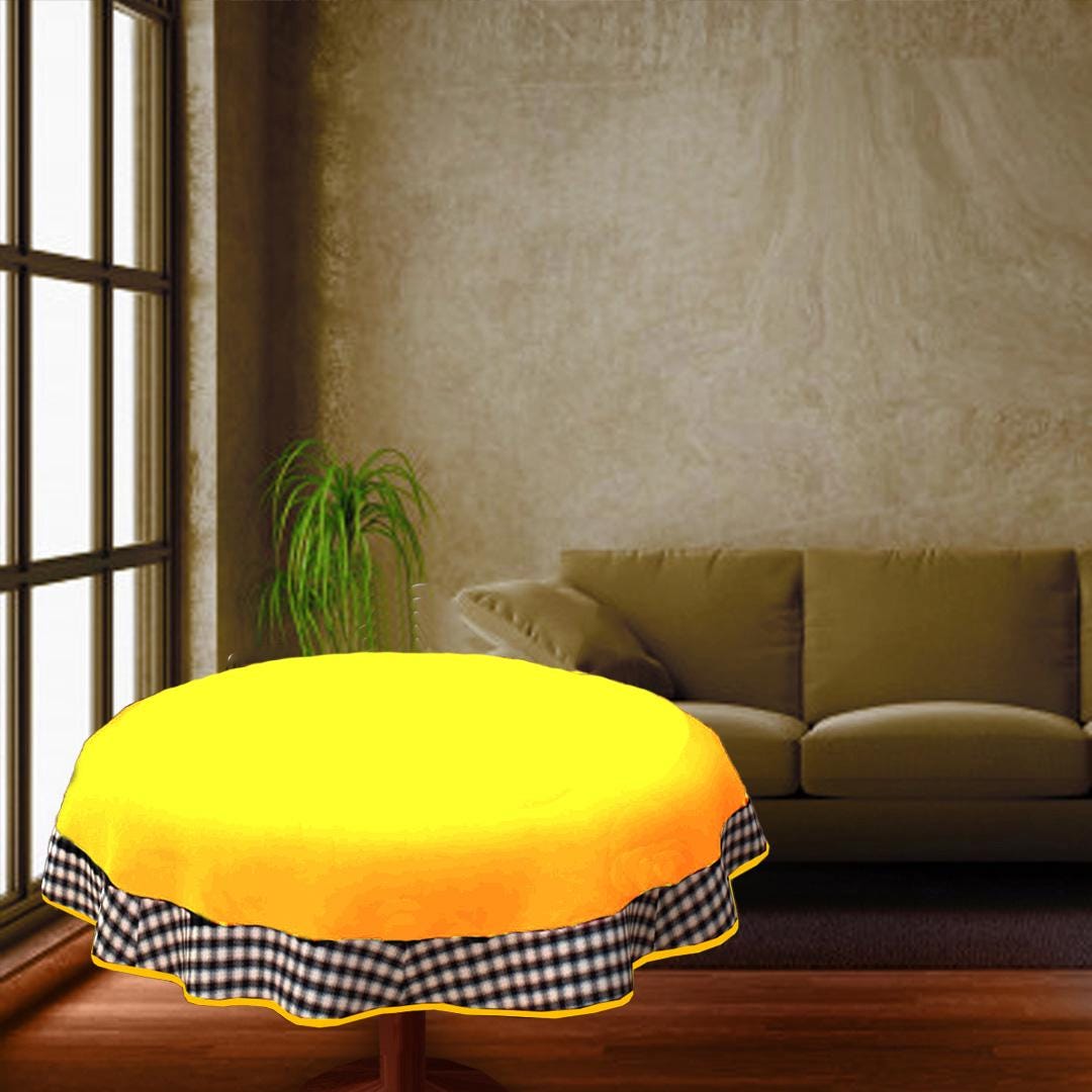 Table Cloth Yellow Cotton duck Canvas 10oz(310 gsm) Fabric Dining Table cover Machine Washable Made in India by Home Heart Brands