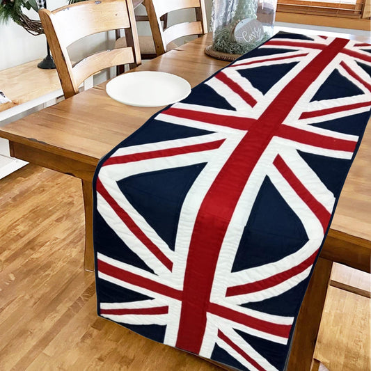 Table runner quilted patchwork Table Runner & Toppers Union Jack British Flag Handmade Cotton Patchwork  by HOME HEART Brands(made in INDIA)