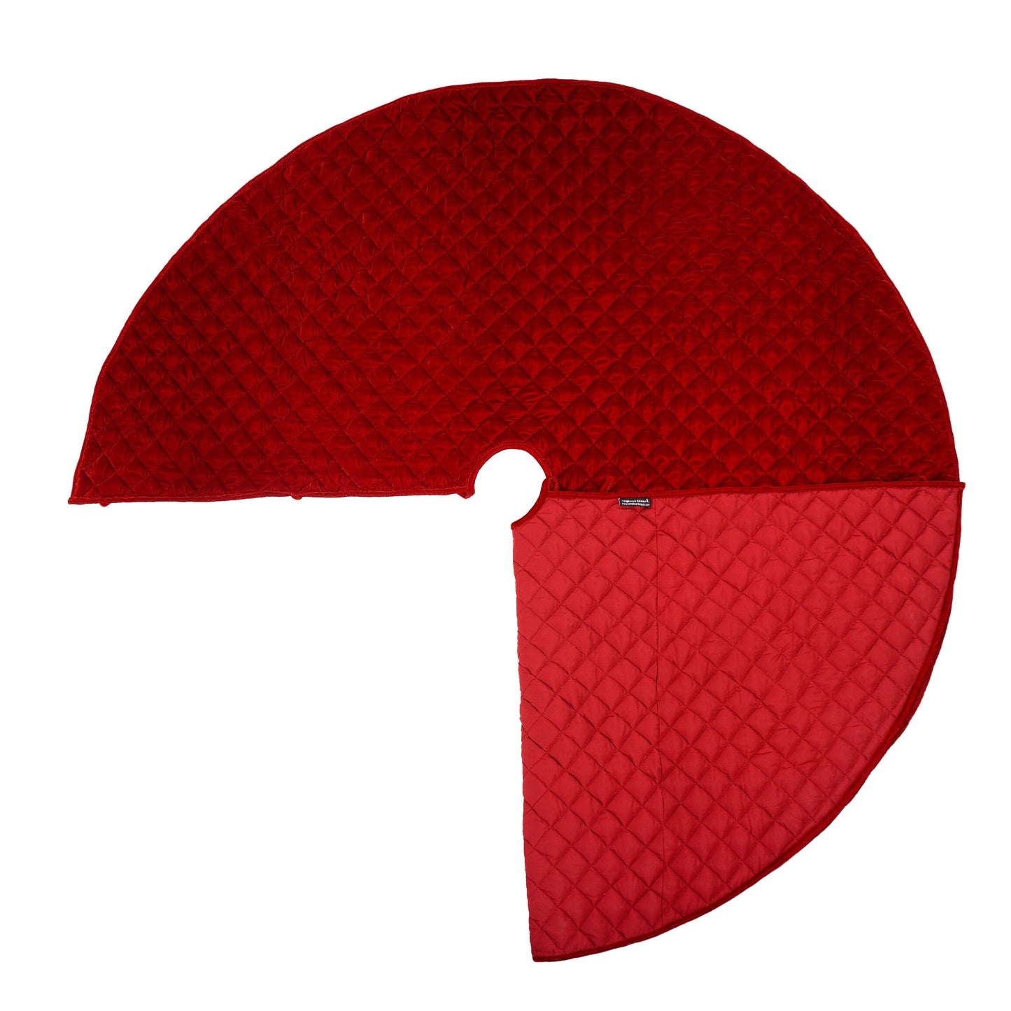 Christmas tree skirt classic burgundy dark red micro Velvet Quilted Thick Double Layer by HOME HEART Brands